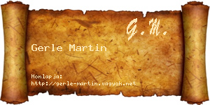 Gerle Martin névjegykártya
